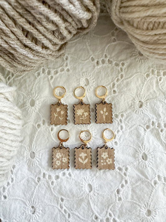 Stitch Markers - Flower Stamps