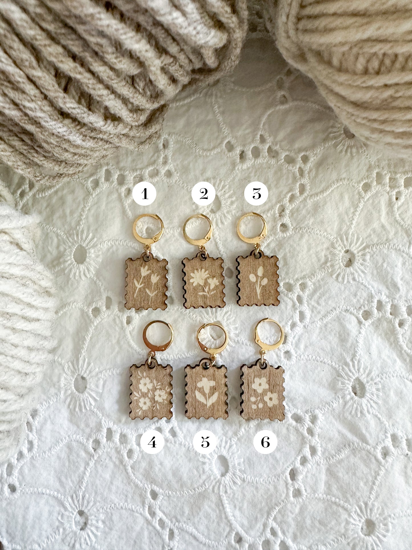 Stitch Markers - Flower Stamps