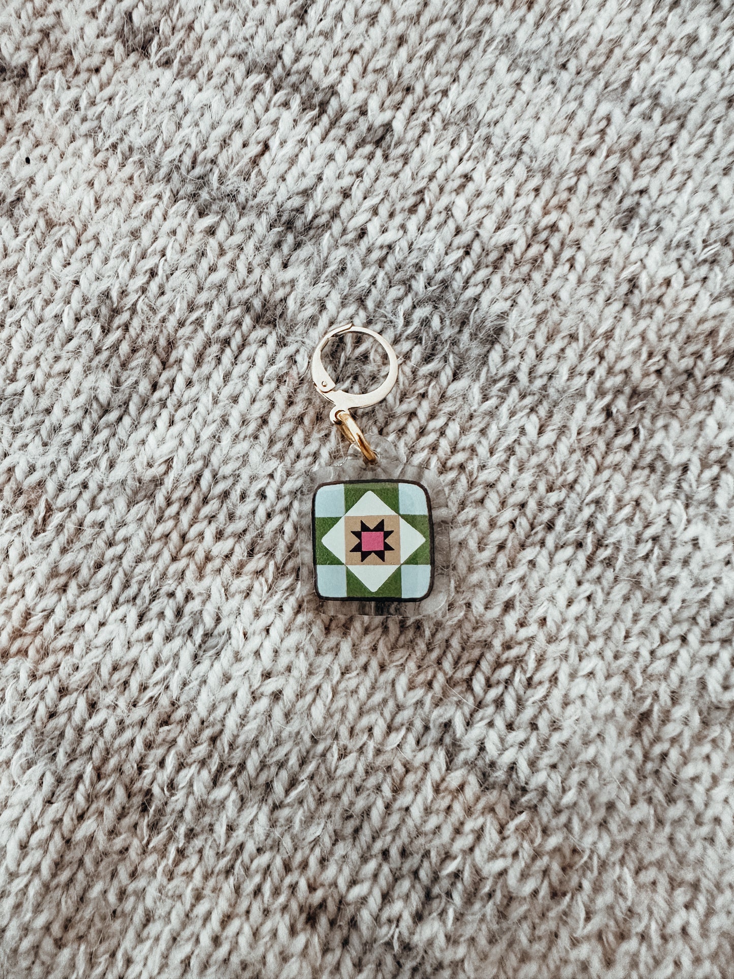 Acrylic Stitch Markers - Patchwork