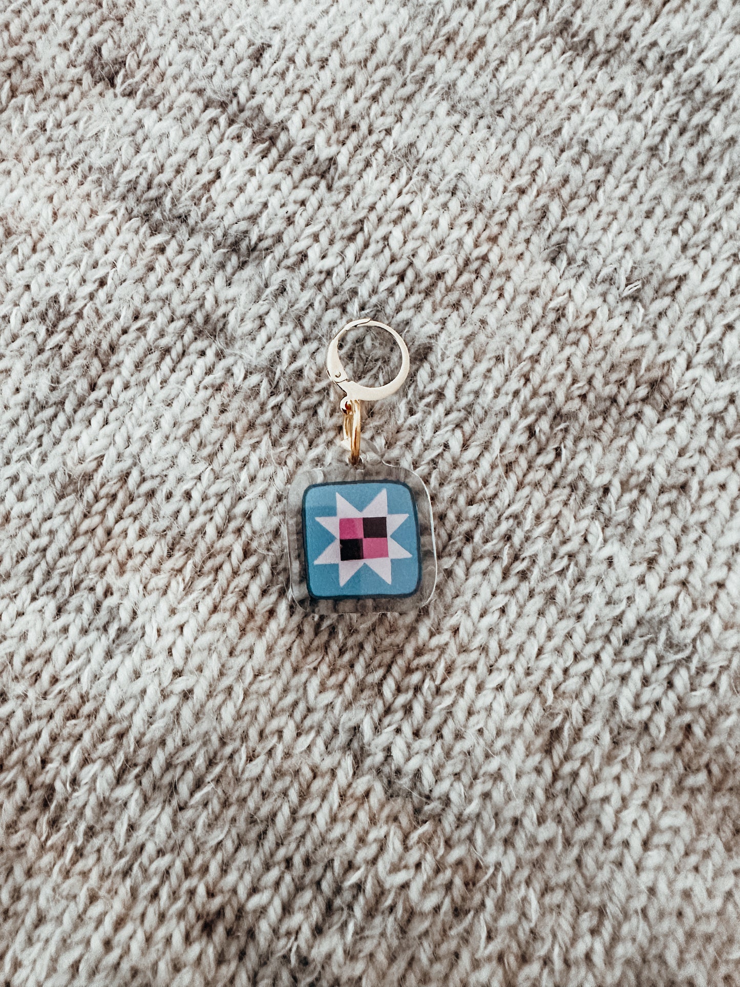 Acrylic Stitch Markers - Patchwork