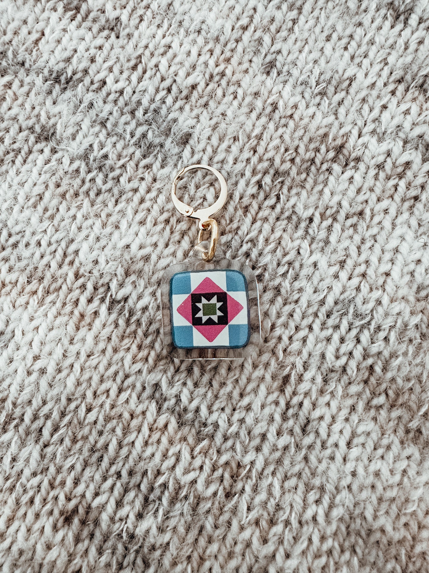 Acrylic Stitch Markers - Patchwork